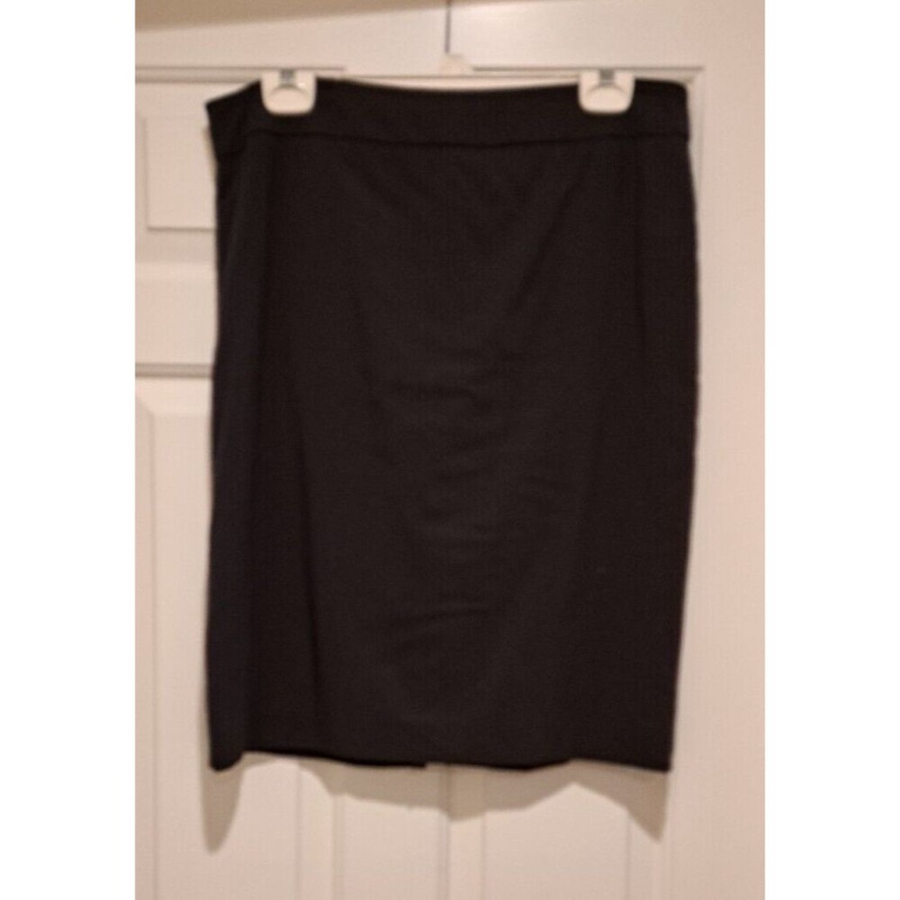 Armani Collezioni Womens Black Wool Zip Back Lined Pencil Skirt Size 10